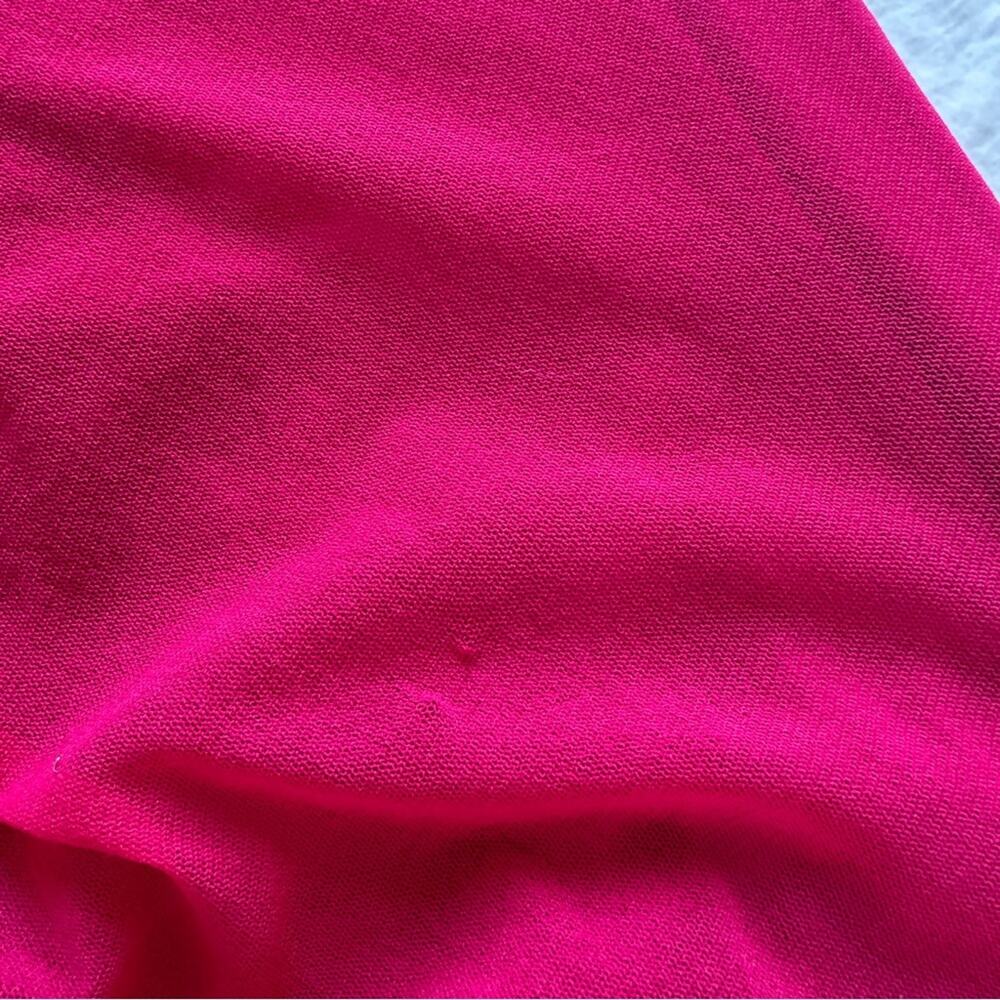 Fuzzi Raspberry Red Pink Ruched Sleeveless Dress with Keyhole Mesh - Picture 5 of 8